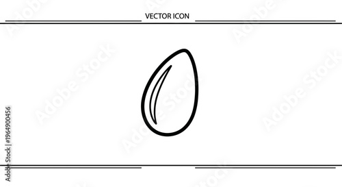 Simple Egg Icon Outline Vector Graphic, Food Symbol, Easter and Breakfast Concept