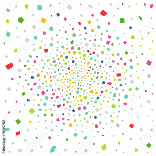 Abstract confetti pattern with colorful scattered shapes islamic background with multi colored