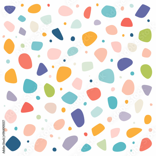 Abstract terrazzo texture with rounded shapes islamic background