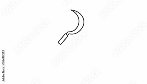 Sickle Tool Icon, Agriculture Farming Scythe Symbol, Harvest Tool Vector