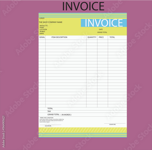 A modern invoice template