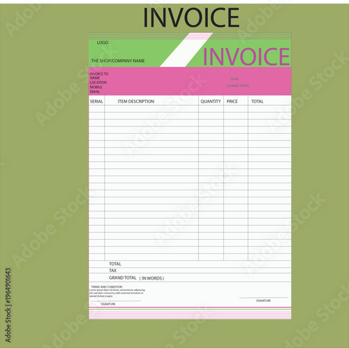 A modern invoice template