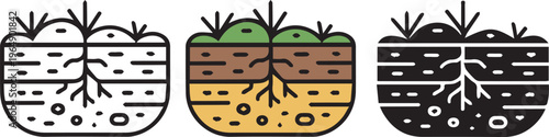 soil outline silhouette and colorful icon
