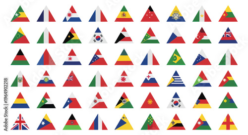 Triangle flags collection, international symbols, world countries