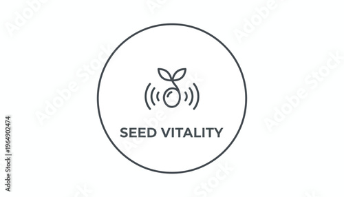 Seed Vitality Icon: Sprout with Sound Waves, Symbolizing Growth and Energy
