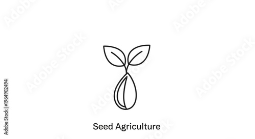 Seedling Growing from Seed: Agriculture and Growth Concept Icon