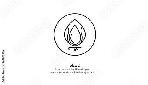 Seed icon, outline simple vector isolated on white background, growth concept