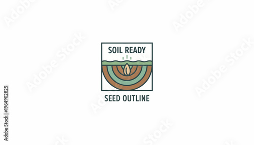 Seed outline in soil ready for planting, agriculture concept, growth, nature