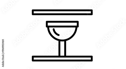 Minimalist fragile symbol for packaging instructions ensuring safe delivery and careful handling