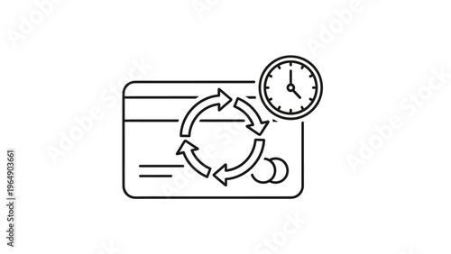 Credit Card Refresh Cycle Clock Icon.