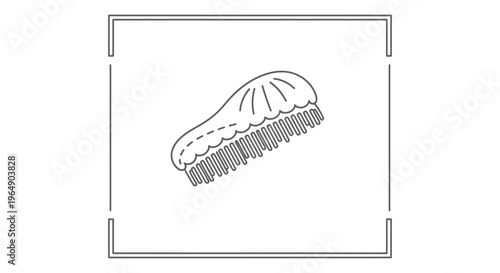 Minimalist Outline Icon of a Hairbrush for Grooming and Beauty Care Essentials
