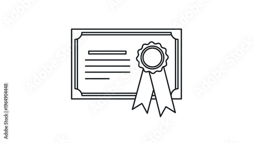 Certificate with Ribbon and Official Seal.