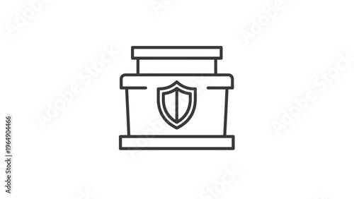 Simple Line Drawing of Shield on Server.