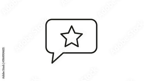 Simple Star Rating Speech Bubble Icon.