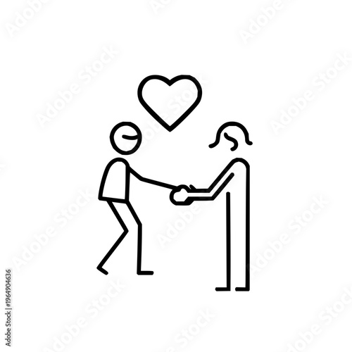 Depressed Man and Woman Holding Hands with Heart