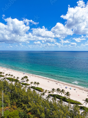 Beautiful sunny beach day along state road A1A in Fort Lauderdale, Florida.