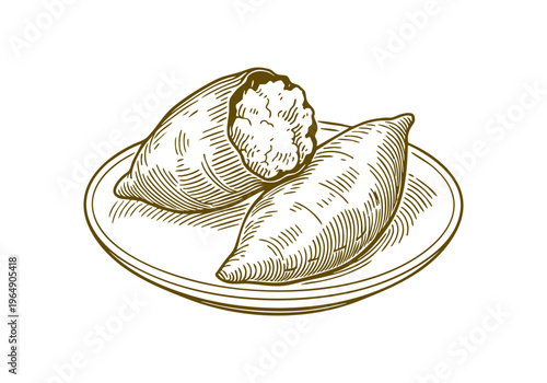 Sweet Potato Hand Drawn Illustration Vector by AZ for Books, Arts, Design and Decoration Graphic Asset