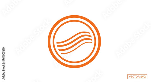 Orange abstract wave symbol in a circle, clean graphic design