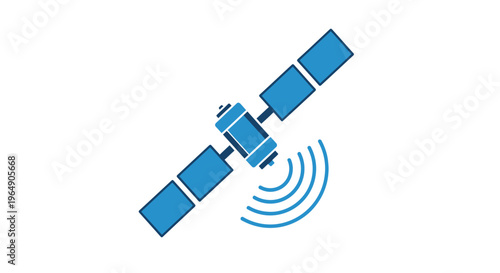 Satellite in Space with Signal.
