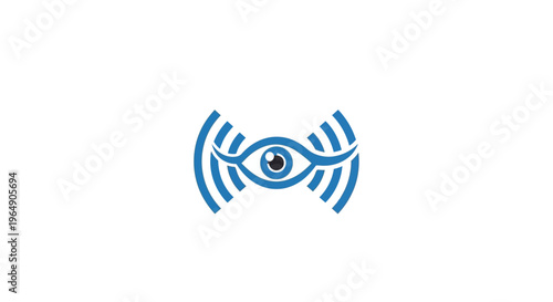 Blue eye symbol with lines.