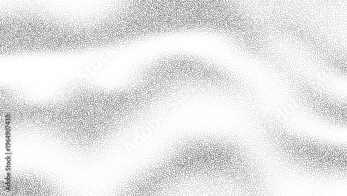 Fluid Wavy Stipple Art Background with Monochrome Grainy Gradients and Rhythmic Dotwork Pattern for Decoration