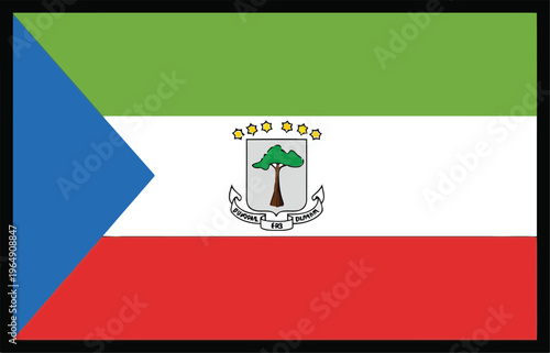 National Flag of Equatorial Guinea Official Country Symbol With Accurate Colors and Detailed Emblem Design