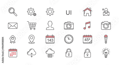 Collection of web interface icons.