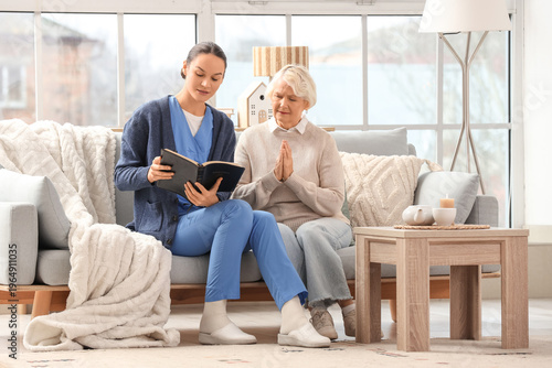 Christian senior woman with...