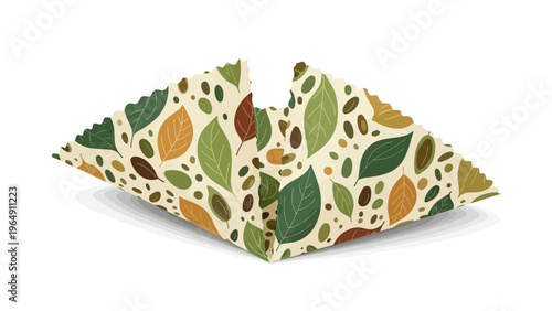 Colorful Leaf Patterned Paper Napkin.