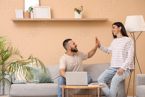 Young couple giving each ot...