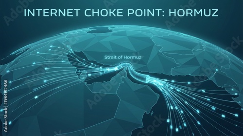 Global Internet Choke Point Strait of Hormuz Digital Network Connectivity.