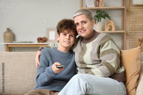 Mother and her teenage son ...