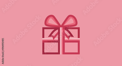 Pink gift box with ribbon bow.