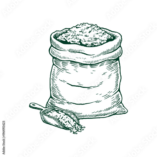 Farm Animal Feed Sack Agricultural Supply Illustration