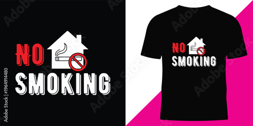 No smoking t shirt design with warning symbol