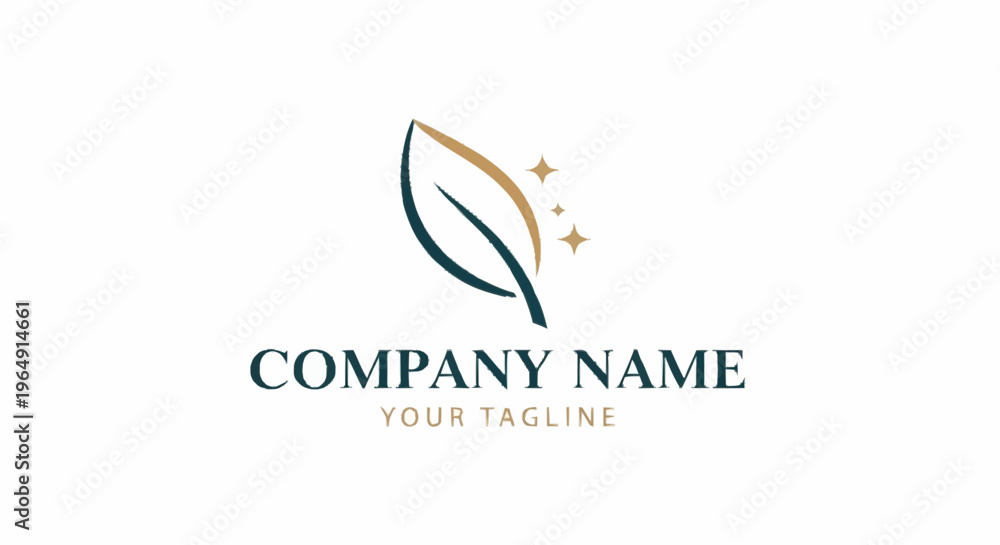 Fototapeta premium Company logo template with leaf design.
