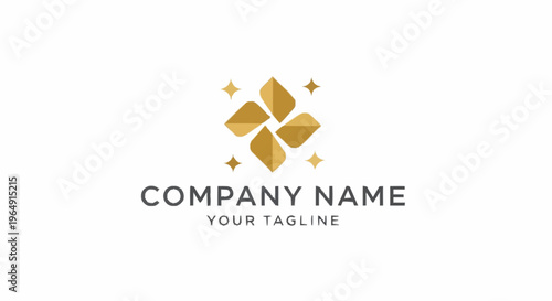 Golden company logo template design.