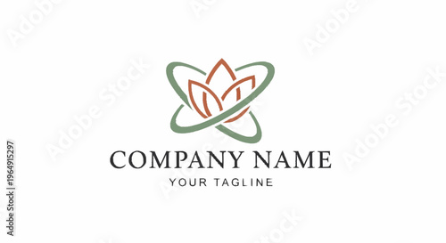 A logo design with a lotus flower.