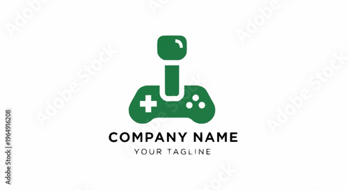 Green gaming controller logo template design.