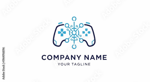 gaming logo template with controller.