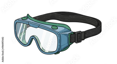 Swimming goggles with black strap.