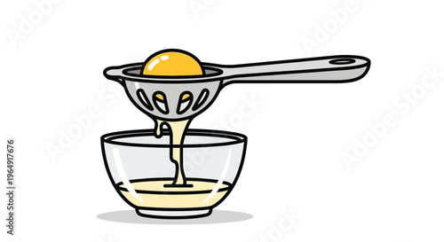 Egg Yolk Strainer Over Bowl.