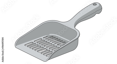 Litter scoop with handle and mesh.