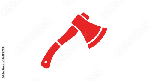 Red Axe Icon on White Background