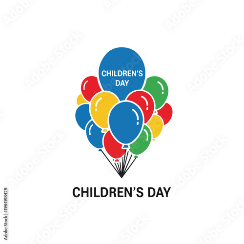 Childrens Day Celebration with Balloons Illustration