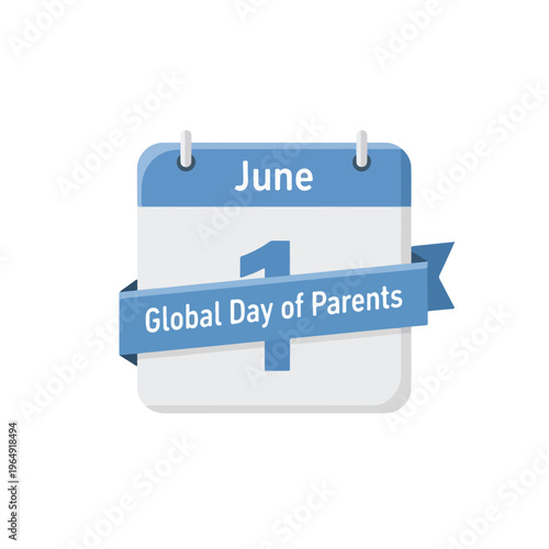 Global Day of Parents on June 1st Calendar Illustration
