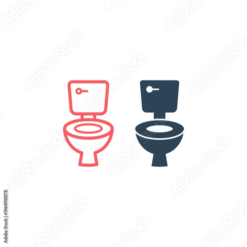 Toilet icons set, toilet bowl logo vector illustration.