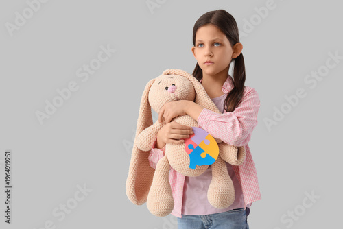 Sad girl with autistic diso...