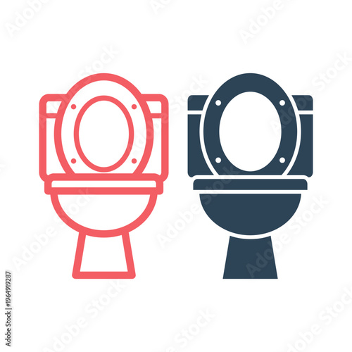 Toilet icons set, toilet bowl logo vector illustration.