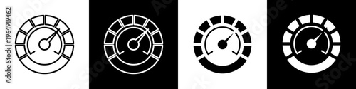 Speedometer black and white icon design concept	
